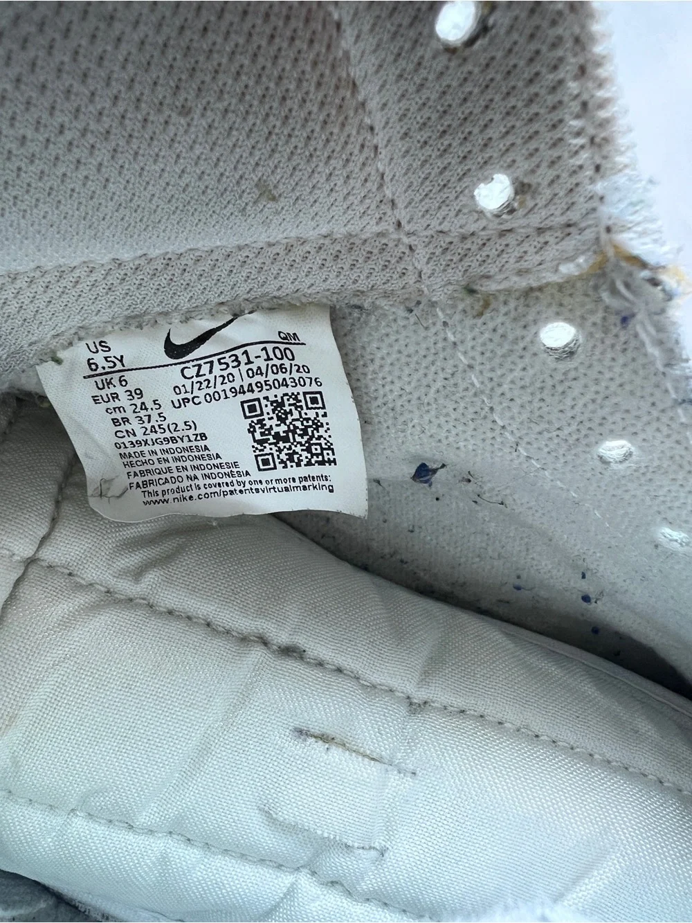 Nike white leather